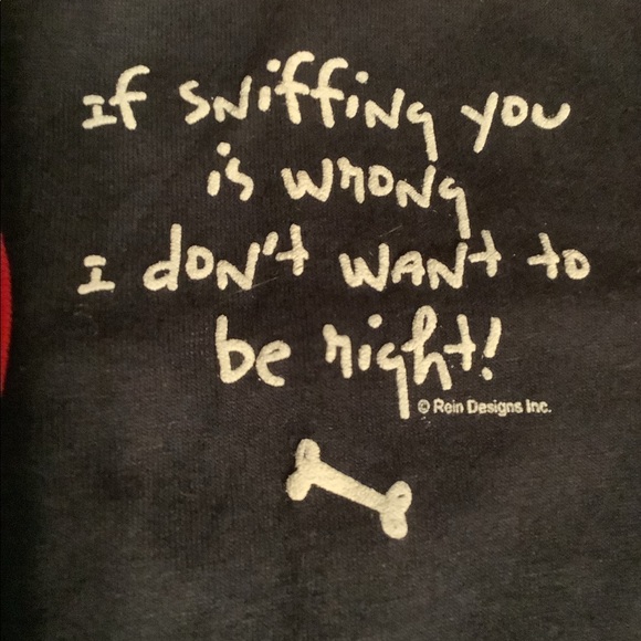 Other - ”If sniffing you is wrong, I don’t want to be right!🦴 “ Navy dog tee w/red trim